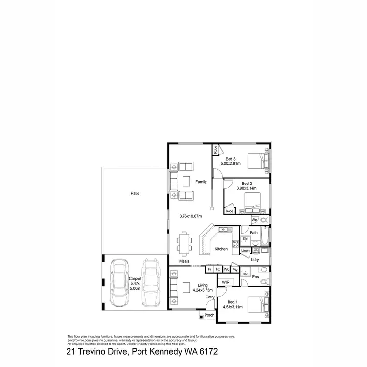 Floorplan of Homely house listing, 21 Trevino Drive, Port Kennedy WA 6172