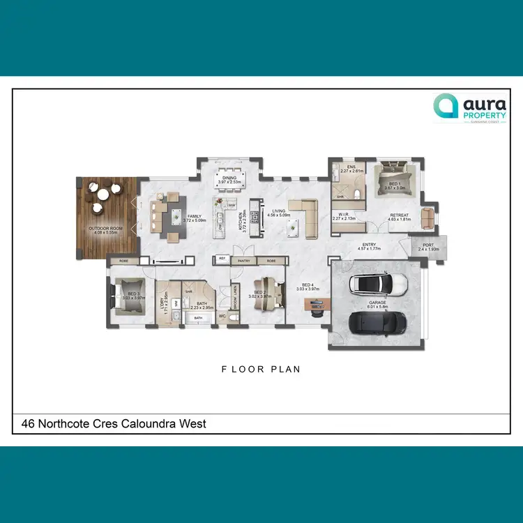 Floorplan of Homely house listing, 46 Northcote Crescent, Caloundra West QLD 4551