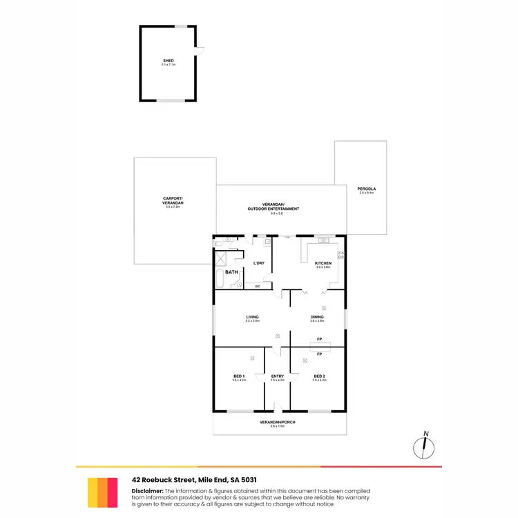Floorplan of Homely house listing, 42 Roebuck Street, Mile End SA 5031
