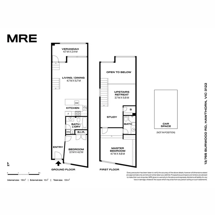 Floorplan of Homely townhouse listing, 13/765 Burwood Road, Hawthorn East VIC 3123