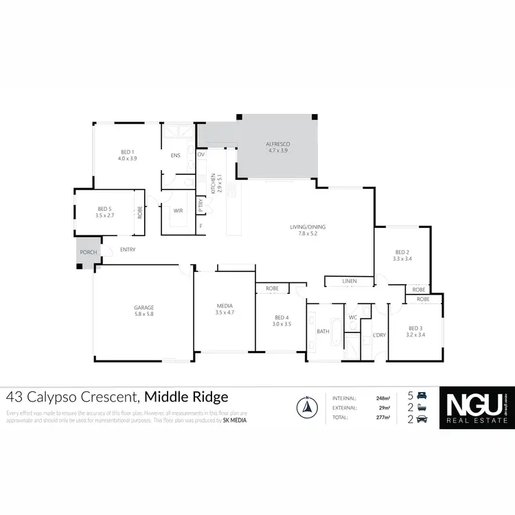 Floorplan of Homely house listing, 43 Calypso Crescent, Middle Ridge QLD 4350