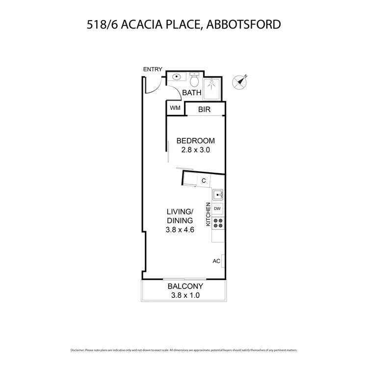 Floorplan of Homely apartment listing, 518/6 Acacia Place, Abbotsford VIC 3067
