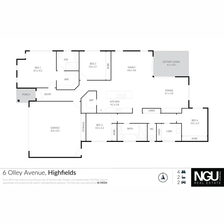 Floorplan of Homely house listing, 6 Olley Avenue, Highfields QLD 4352