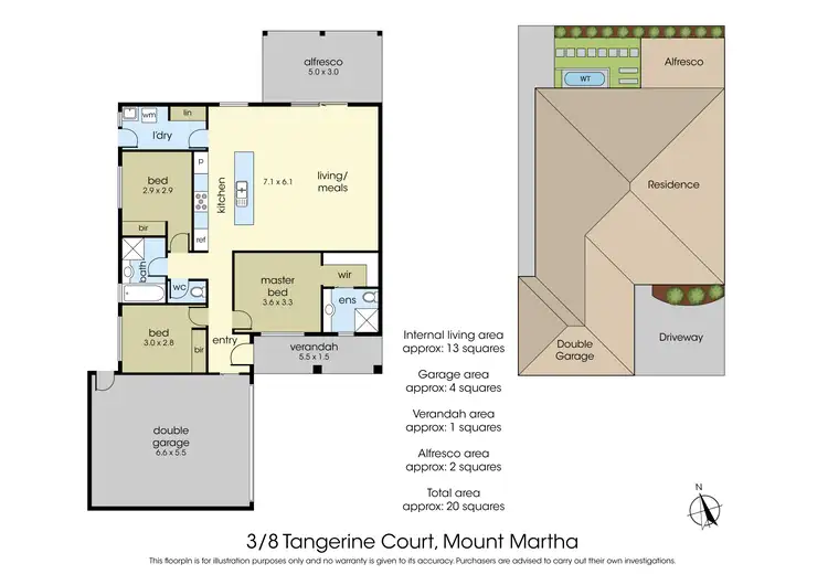 Floorplan of Homely unit listing, 3/8 Tangerine Court, Mount Martha VIC 3934