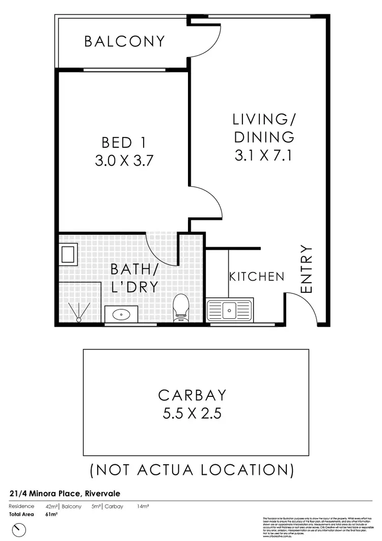 Floorplan of Homely apartment listing, 21/4 Minora Place, Rivervale WA 6103
