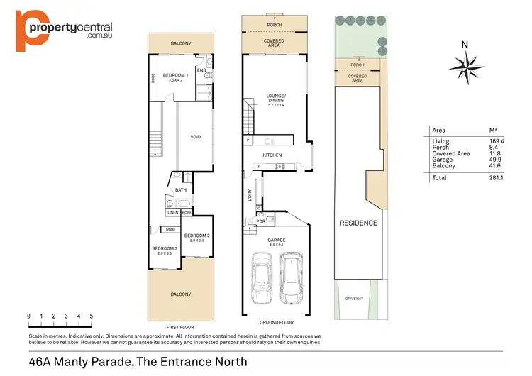 Floorplan of Homely semi-detached listing, 46A Manly Parade, The Entrance North NSW 2261