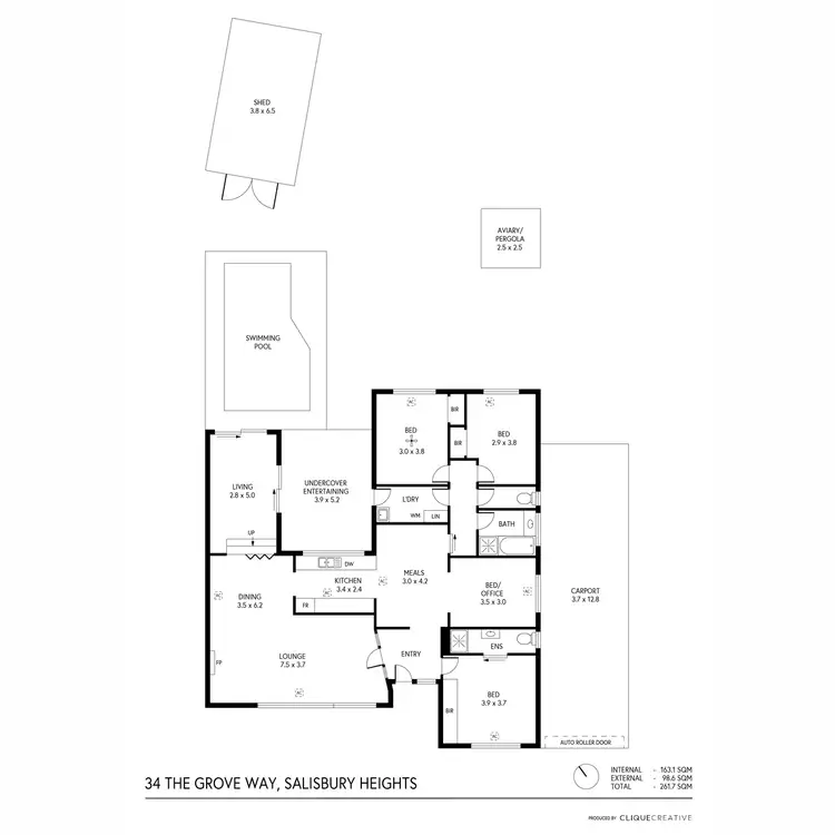 Floorplan of Homely house listing, 34 The Grove Way, Salisbury Heights SA 5109