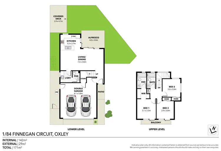 Floorplan of Homely townhouse listing, 1/84 Finnegan Circuit, Oxley QLD 4075