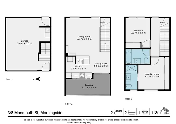 Floorplan of Homely townhouse listing, 3/8 Monmouth Street, Morningside QLD 4170