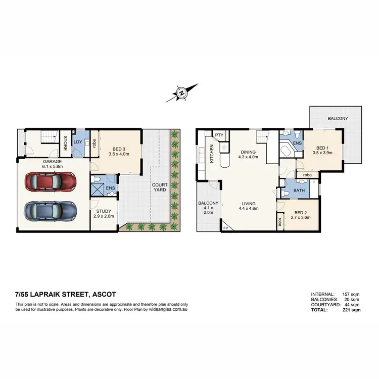 Floorplan of Homely townhouse listing, 7/55 Lapraik Street, Ascot QLD 4007
