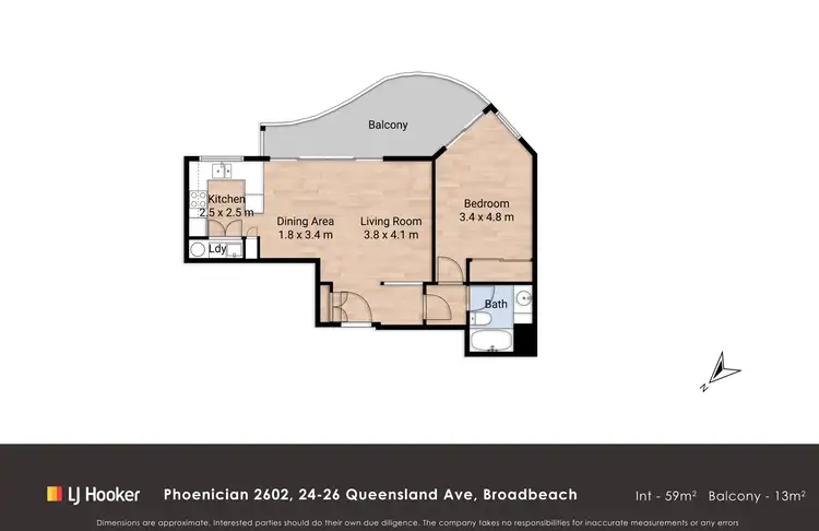 Floorplan of Homely apartment listing, 2602/24-26 Queensland Avenue, Broadbeach QLD 4218