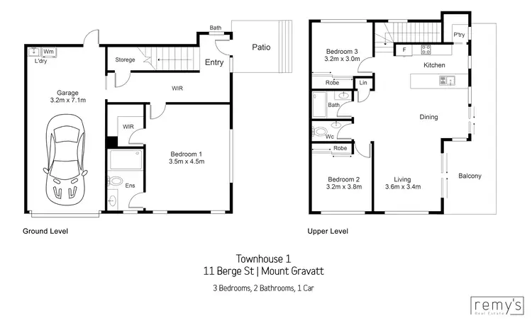 Floorplan of Homely townhouse listing, 1/11 Berge Street, Mount Gravatt QLD 4122