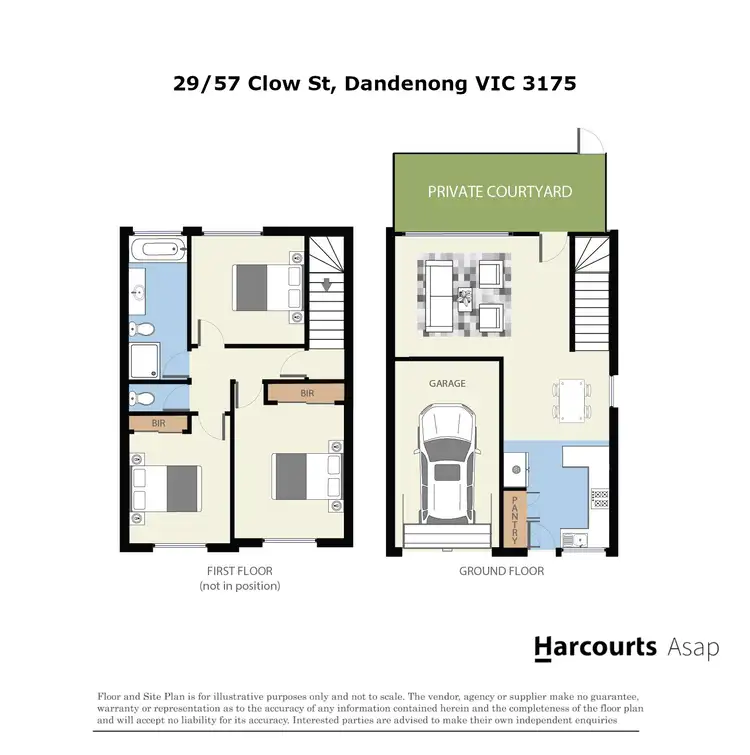 Floorplan of Homely townhouse listing, 29/57 Clow Street, Dandenong VIC 3175