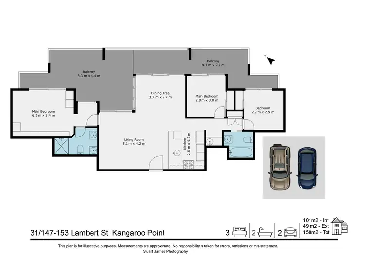 Floorplan of Homely apartment listing, 31/153 Lambert Street, Kangaroo Point QLD 4169