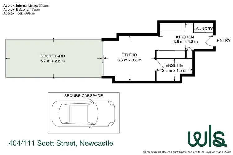Floorplan of Homely unit listing, 404/111 Scott Street, Newcastle NSW 2300