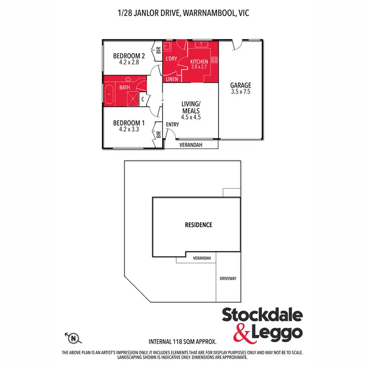 Floorplan of Homely unit listing, 1/28 Janlor Drive, Warrnambool VIC 3280