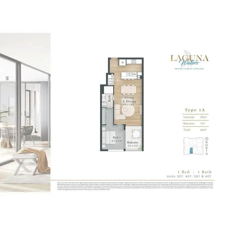 Floorplan of Homely apartment listing, 5507/219 - 221 Bloomfield Street, Cleveland QLD 4163