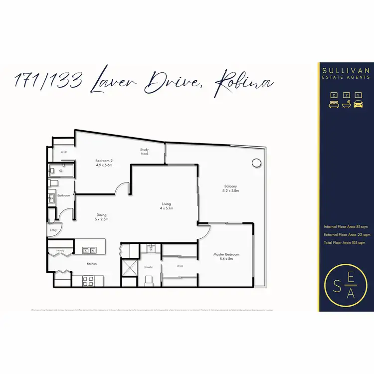 Floorplan of Homely apartment listing, 171/133 Laver Drive, Robina QLD 4226
