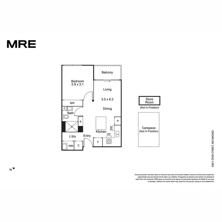 Floorplan of Homely apartment listing, 108/1 Dyer Street, Richmond VIC 3121