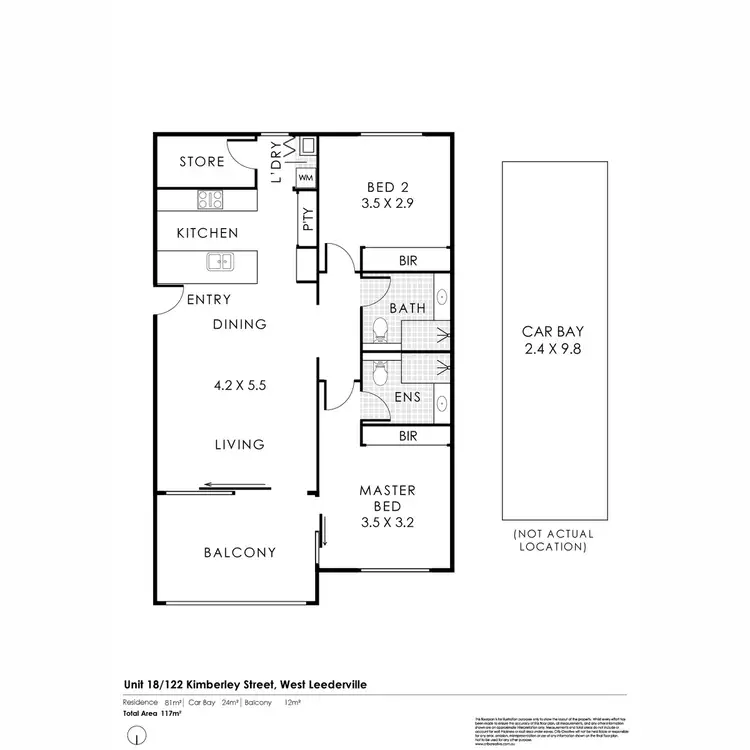 Floorplan of Homely apartment listing, 18/122 Kimberley Street, West Leederville WA 6007