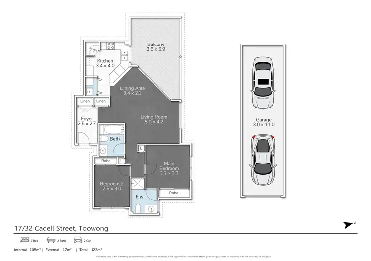 Floorplan of Homely apartment listing, 17/32 Cadell Street, Toowong QLD 4066