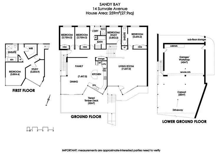 Floorplan of Homely house listing, 14 Sunvale Avenue, Sandy Bay TAS 7005
