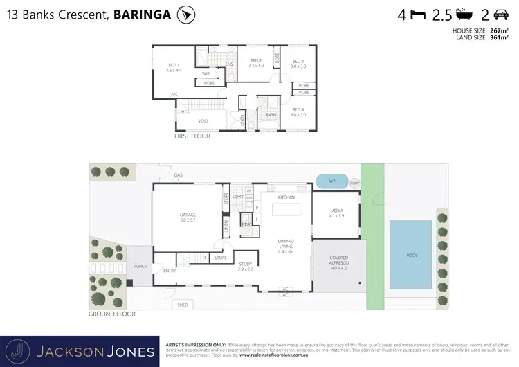 Floorplan of Homely house listing, 13 Banks Crescent, Baringa QLD 4551