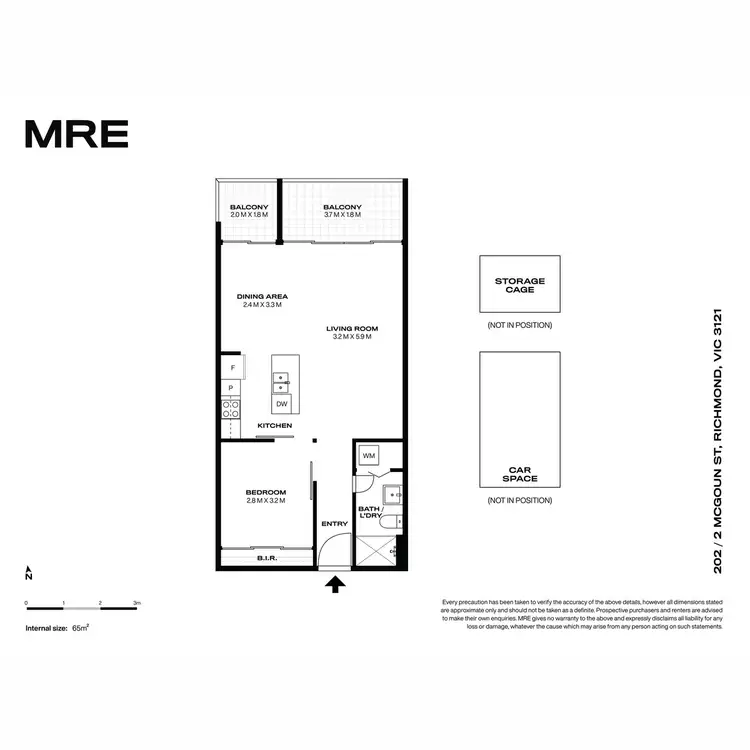 Floorplan of Homely apartment listing, 202/2 McGoun Street, Richmond VIC 3121