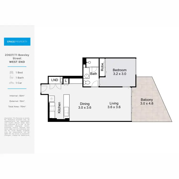 Floorplan of Homely apartment listing, 20607/11 Beesley Street, West End QLD 4101