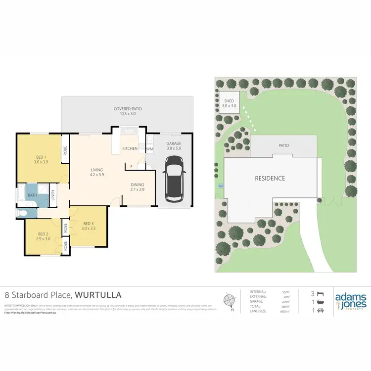 Floorplan of Homely house listing, 8 Starboard Place, Wurtulla QLD 4575