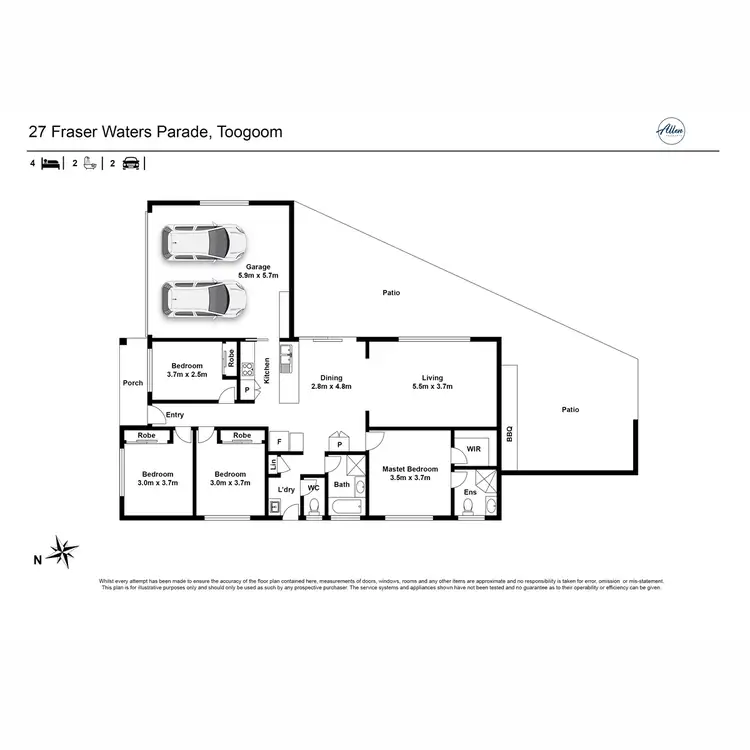 Floorplan of Homely house listing, 27 Fraser Waters Parade, Toogoom QLD 4655