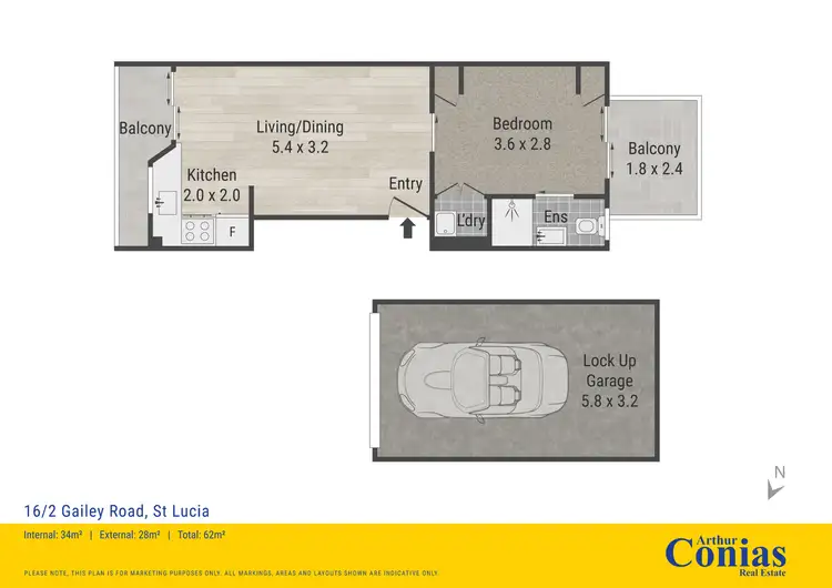 Floorplan of Homely apartment listing, 16/2 Gailey Road, St Lucia QLD 4067
