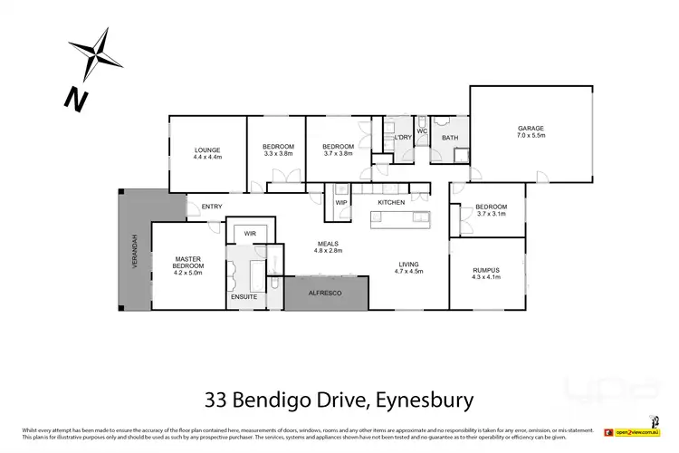 Floorplan of Homely house listing, 33 Bendigo Drive, Eynesbury VIC 3338