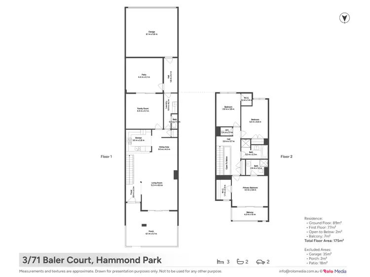 Floorplan of Homely townhouse listing, 3/71 Baler Court, Hammond Park WA 6164
