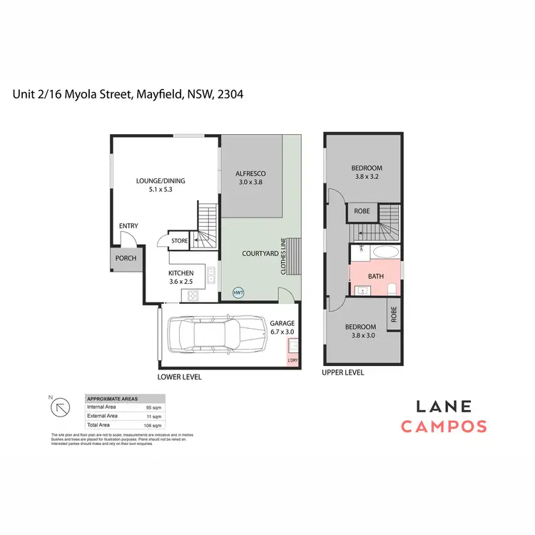 Floorplan of Homely townhouse listing, 2/16 Myola Street, Mayfield NSW 2304