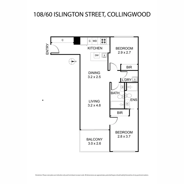 Floorplan of Homely apartment listing, 108/60-66 Islington Street, Collingwood VIC 3066
