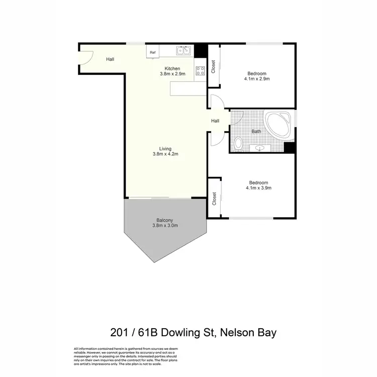 Floorplan of Homely apartment listing, 201/61 Dowling Street, Nelson Bay NSW 2315