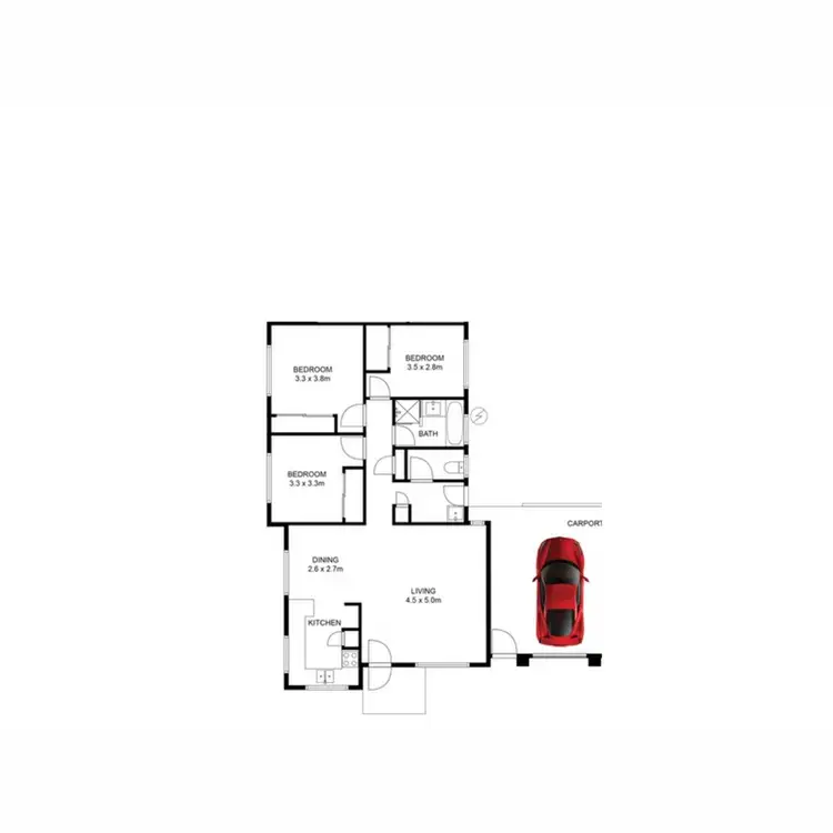 Floorplan of Homely semi-detached listing, 1/20 Fairlie Court, Kallangur QLD 4503