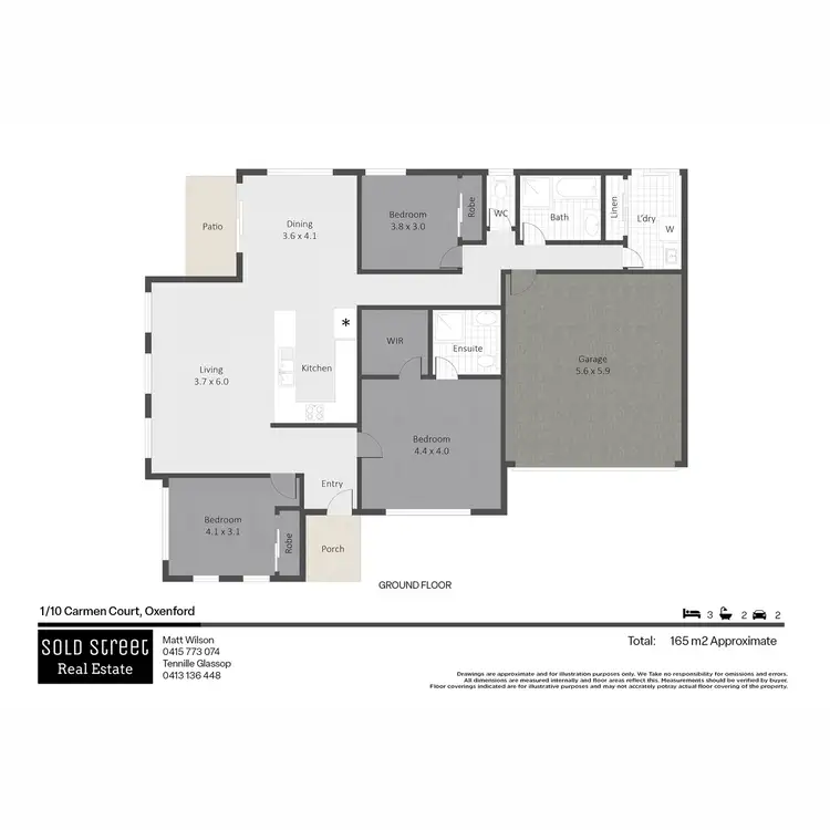 Floorplan of Homely semi-detached listing, 1/10 Carmen Court, Oxenford QLD 4210