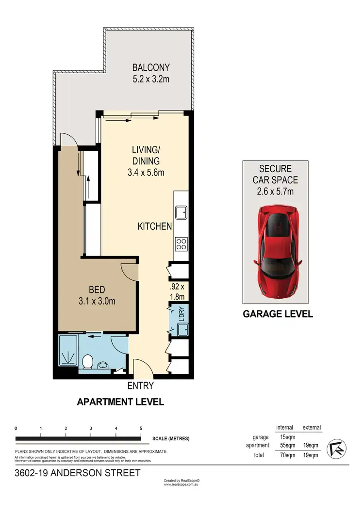 Floorplan of Homely apartment listing, 3602/19 Anderson Street, Kangaroo Point QLD 4169