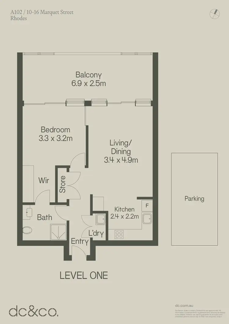 Floorplan of Homely apartment listing, A102/10-16 Marquet Street, Rhodes NSW 2138