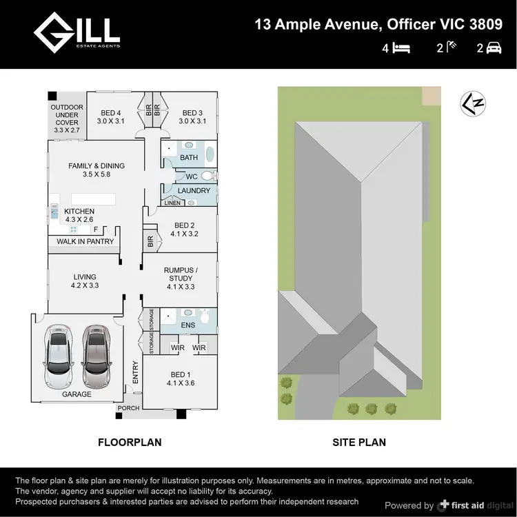Floorplan of Homely house listing, 13 Ample Avenue, Officer VIC 3809