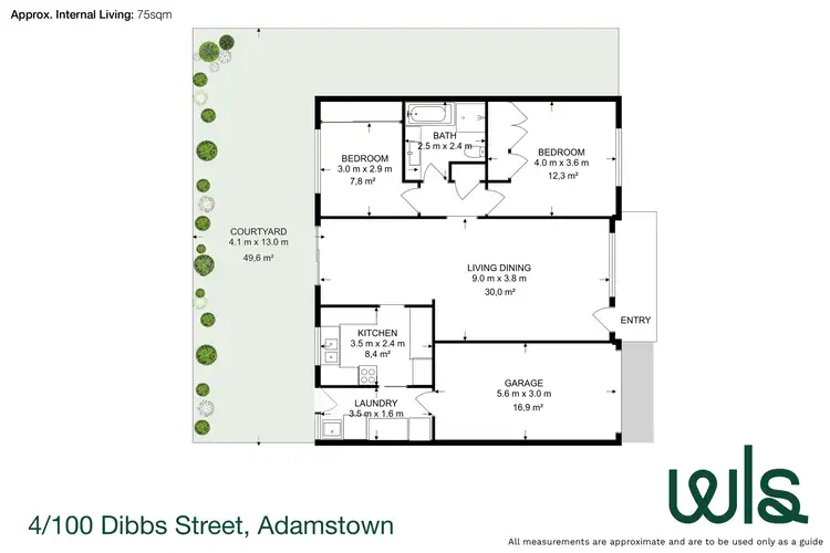 Floorplan of Homely unit listing, 4/100 Dibbs Street, Adamstown NSW 2289