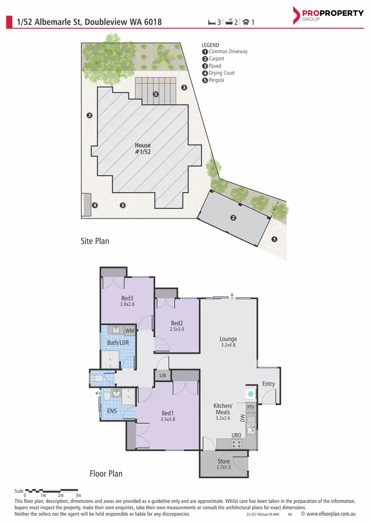 Floorplan of Homely unit listing, 1/52 Albemarle Street, Doubleview WA 6018