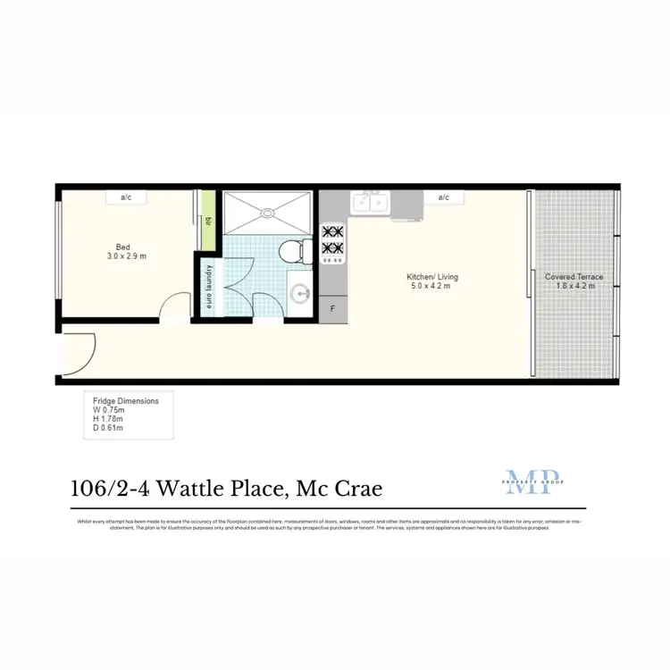 Floorplan of Homely apartment listing, 106/2-4 Wattle Place, Mccrae VIC 3938