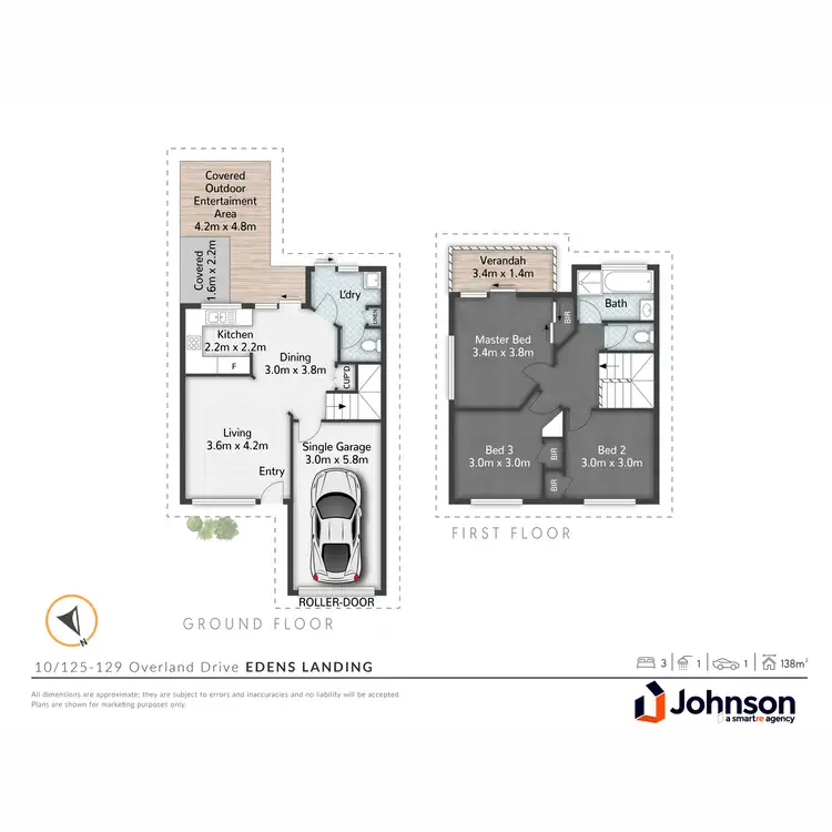 Floorplan of Homely townhouse listing, 10/125-129 Overland Drive, Edens Landing QLD 4207