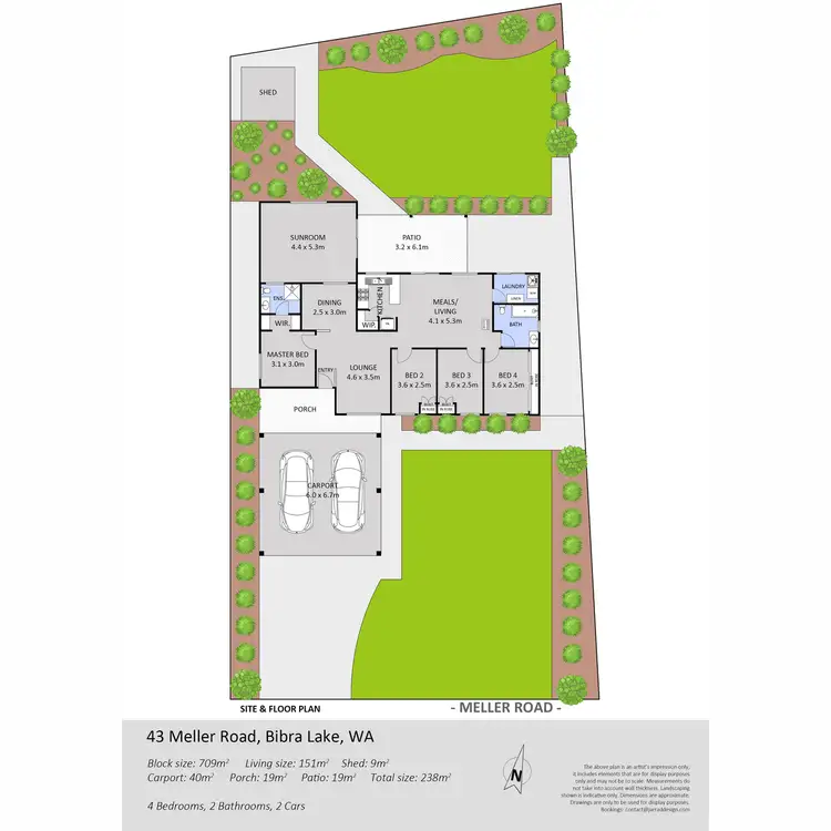 Floorplan of Homely house listing, 43 Meller Road, Bibra Lake WA 6163