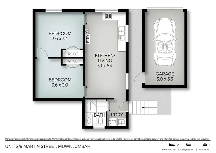 Floorplan of Homely semi-detached listing, 2/9 Martin Street, Murwillumbah NSW 2484