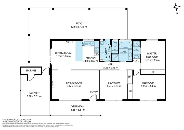 Floorplan of Homely house listing, 4 Indra Court, Sale VIC 3850