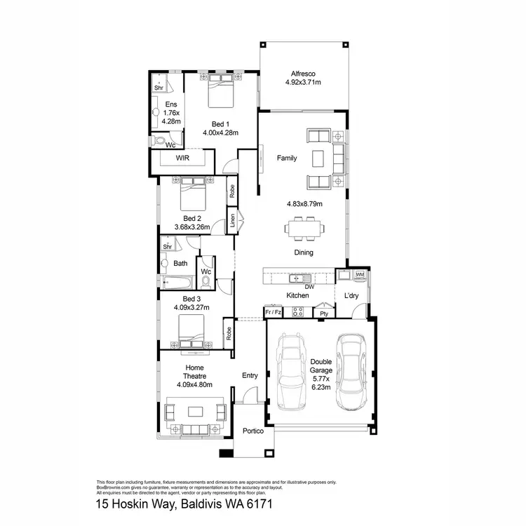 Floorplan of Homely house listing, 15 Hoskin Way, Baldivis WA 6171